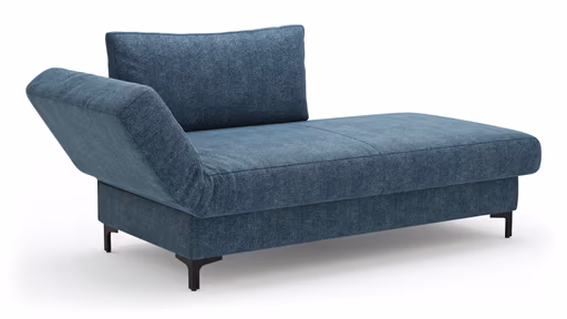 Schlafsofa Verano - Ausrichtung links inkl. Schlaffunktion und Bettkasten, Stoff, Petrol