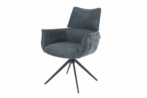 Armlehnstuhl MARGIT - drehbar, Stoff, Graublau