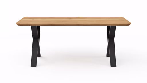 Esstisch Belfast - LB ca. 200x100 cm, Eiche massiv, X-Gestell asymmetrisch