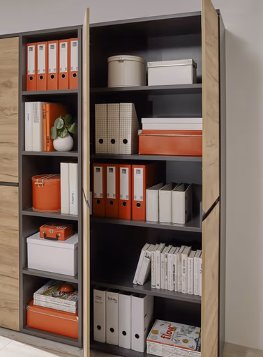 Aktenregal GRIFFIN - B/H/T ca. 45x197x40 cm, Graphit