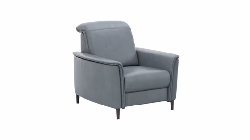 Sessel Bolivien - Kopfteil verstellbar, Leder, Steel