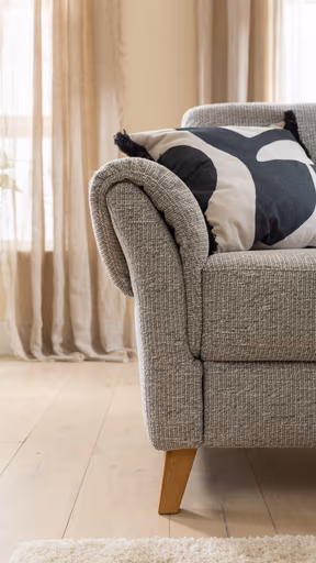 Ecksofa Almyra - 2,5-Sitzer mit Ottomane rechts, inkl. Schlaffunktion und Bettkasten, Stoff, Silbergrau