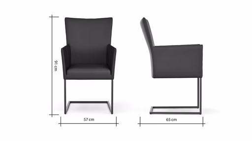 Freischwinger Penthouse - Leder, Dunkelblau, mit Armlehnen