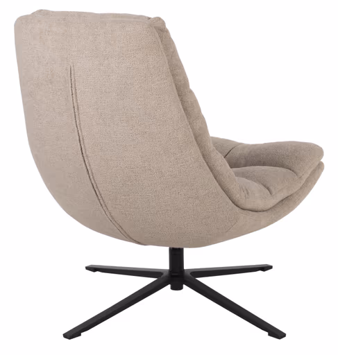Relaxsessel mit Hocker - drehbar, Webstoff, Sand