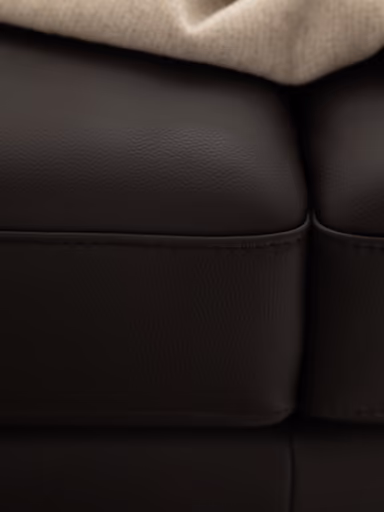 Ecksofa Enna - 3-Sitzer mit Ecke rechts, Leder Mocca