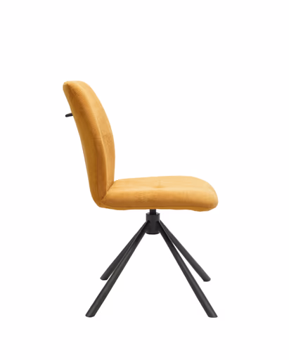 Stuhl MANOA - drehbar, Stoff, Senfgelb