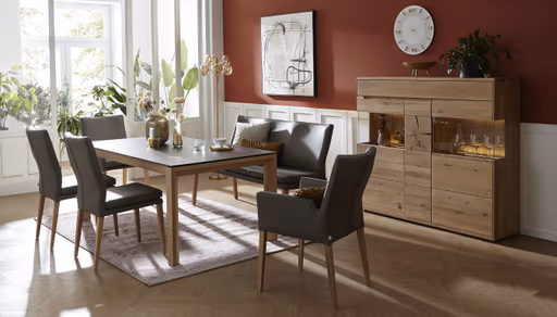 Armlehnstuhl Tuma - Leder, Graubraun