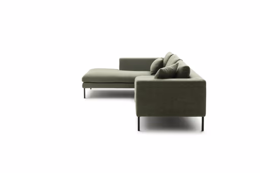 Ecksofa Helmi - Longchair links, 2,5-Sitzer, Stoff, Eukalyptus