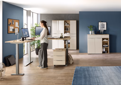 Büroregal - B ca. 40 cm, Riva Eiche Nachbildung, Kaschmir