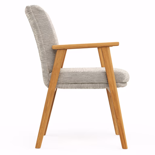 Armlehnstuhl Flore 2 - Stoff, Creme