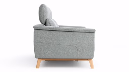 Sofa Nevin - 3-Sitzer, inkl. Relaxfunktion und Kopfteilverstellung (motorisch), Stoff, Silbergrau 