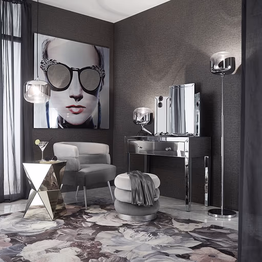 Konsolentisch- LB ca. 100x40 cm, Weiß, Lackiert, Verspiegelt