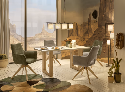 Armlehnstuhl MARYLA - drehbar, Stoff, Cappuccino