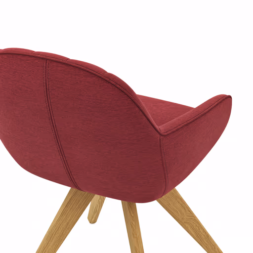 Polsterstuhl Dinner - Stoff, Rot