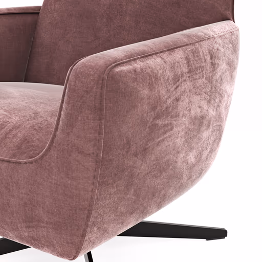 Drehsessel Matina - Größe L, Velour, Weinrot