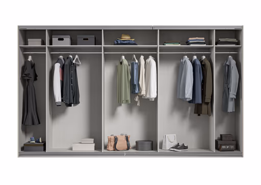 Schwebetürenschrank RIVASA- B ca. 361 cm, Champagner, Spiegel