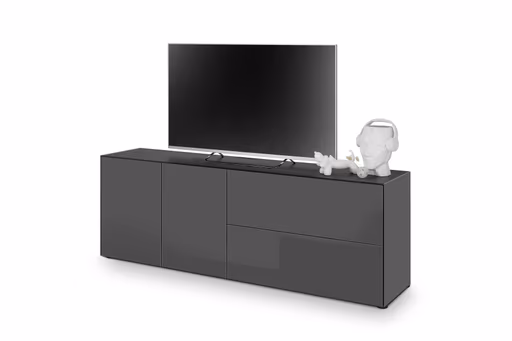Lowboard - B ca. 181 cm, Anthrazit, Keramikoptik