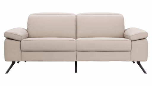 Sofa Rafaela 2.0 - 2,5-Sitzer inkl. 1x Relaxfunktion und Kopfteile verstellbar, Leder, Champagner