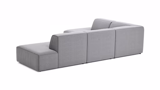 Ecksofa Elementos - Ecke links mit 1-Sitzer und Abschlusselement, Stoff, Grau