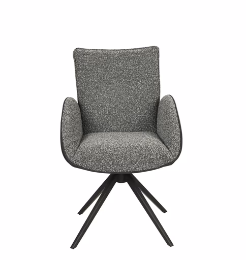 Armlehnstuhl MAURA - drehbar, Stoff, Anthrazit