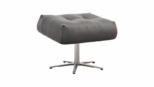 Hocker Terni - Sternfuss, Leder, Grau