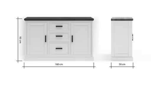 Anrichte Litchfield Oak - XO 9010, Antique / XO Gray