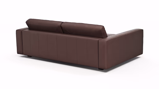 Sofa Aprino 2 - 3,5-Sitzer XXL, Dickleder, Dunkelbraun , Armlehne Block schmal