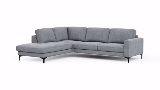 Ecksofa Oviedo - 2,5-Sitzer mit Ecke rechts, Stoff, Grau