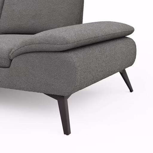 Ecksofa Collina - Longchair links, 2,5-Sitzer inkl. Sitztiefen- u. Armlehehnenverstellung, Stoff, Dunkelgrau
