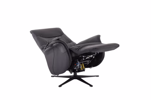 TV-Sessel MAREK - drehbar, Relaxfunktion, Kopfteilverstellung, Leder, Schwarz