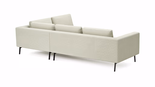 Ecksofa Helmi - 2,5-Sitzer, Ecke rechts, Cord, Creme