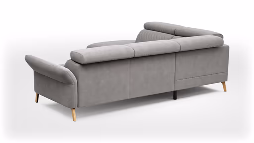 Sofa Maryville - Eckelement und Abschlussteil medium links mit 2,5-Sitzer, inkl. Kopfteil verstellbar, Stoff, Grau