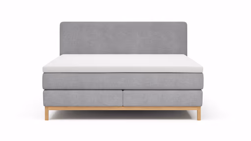 Boxspringbett Odense - Liegefläche ca. 180x200 cm, Stoff, Grau