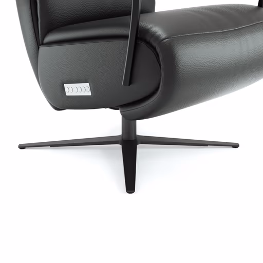 Relaxsessel Rafael - inkl. Relaxfunktion (motorisch), Leder, Schwarz