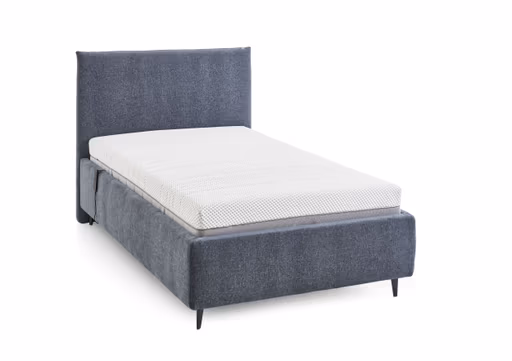 Polsterbett - Liegefläche ca. 120x200 cm, Stoff, Graublau