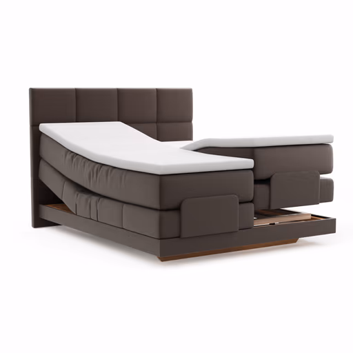 Boxspringbett Alpin Luxe - inkl. Kopf- und Fußteil verstellbar, Liegefläche ca. 160x200 cm, Stoff, Dunkelbraun