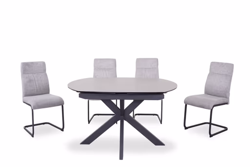 Esstisch MEGGIE - ausziehbar, LB ca. 130x100 cm, Glaskeramik, Grau