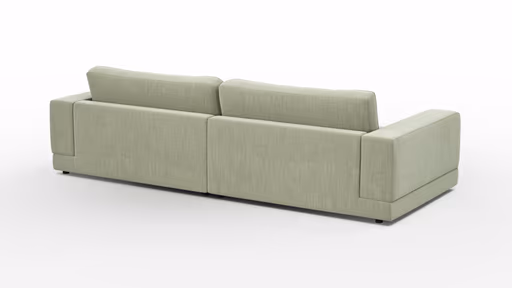 Ecksofa Juni - 1,5-Sitzer mit Longchair rechts, Stoff, Lindgrün