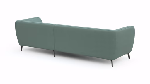 Ecksofa Morela - 2-Sitzer mit Longchair rechts, Stoff, Petrol