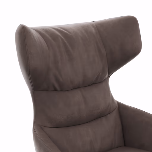 Drehsessel Houston Relax - Größe M, inkl. Relaxfunktion + Gasdruckfeder, Leder, Dunkelbraun