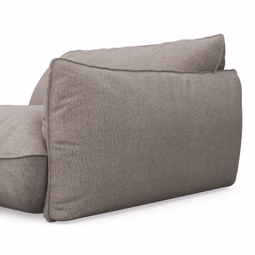 Trapezsofa Fluffy - 2-Sitzer mit Trapezelement und Abschlussteil inkl. Rückenlehne verstellbar, Stoff, Taupe