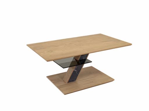 Couchtisch - höhenverstellbar, LBH ca. 100x60x47-64 cm, Wildeiche furniert