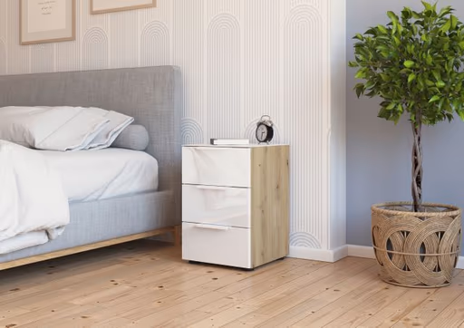 Nako RIPP- Eiche Dekor, Glas, Weiß