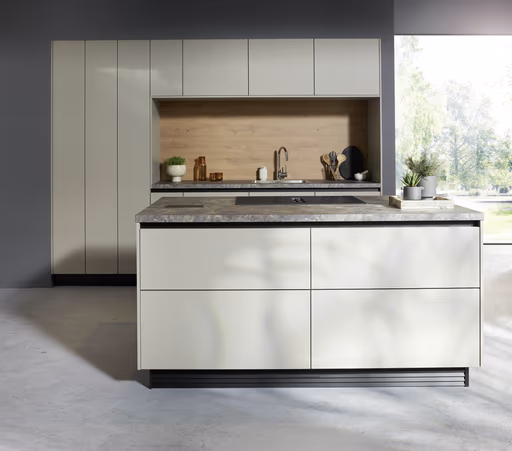 Inselküche 51.230 CO 5 525, Kaschmirbraun matt 