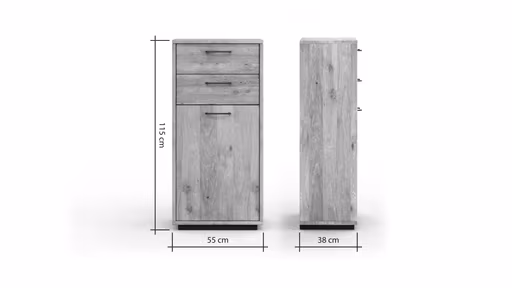 Vitrine Savannah - Wildeiche massiv, natur geölt