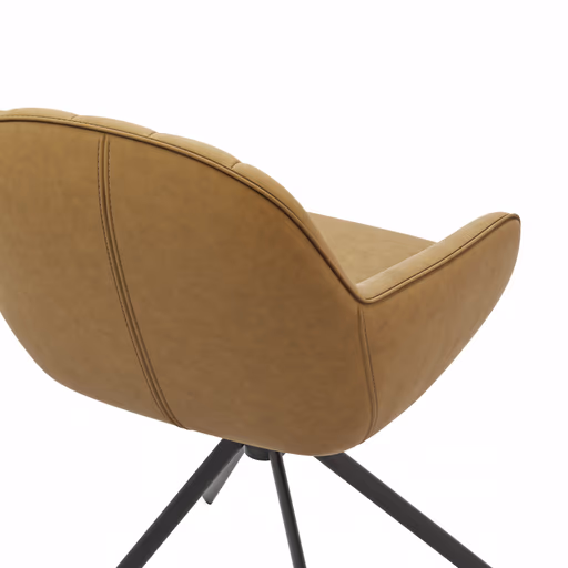 Polsterstuhl Dinner - Leder, Kurkuma