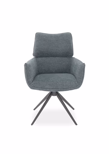 Armlehnstuhl MARGIT - drehbar, Stoff, Graublau