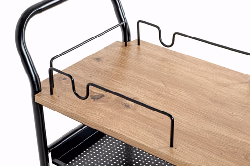 Servierwagen - B/H/T ca. 65x83x35 cm, Eiche Nachbildung, Schwarz