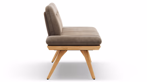 Bank Kamari - Breite ca. 228cm, Seitenteile verstellbar, Stoff, Schlamm