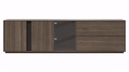 Mediaboard Saratoga - Buche massiv, silbergrau geölt